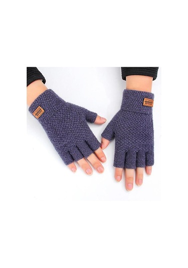 Örme Parmaksız Eldivenler Kış Sıcak İş Eldivenleri Soğuk Erkek Termal Eldivenleri