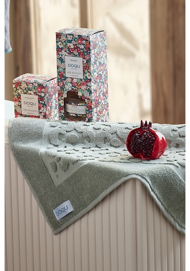 Doqu Home Leris Bouquet Ayak Havlusu Yeşil