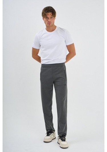 Shooter Sportswear Erkek Antrasit Eşofman Altı Fermuarlı Üç Cep Rahat Kalıp Klasik Paça Antrasit