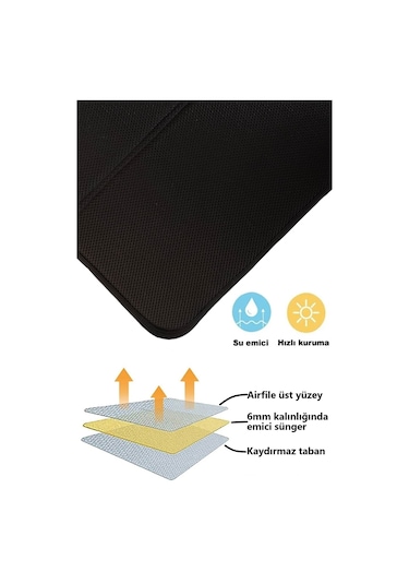 Bulaşık Kurutma Matı Kaymaz Taban Bulaşık Kurutma Örtüsü