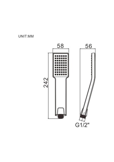 Evrensel El Duşlu Yüksek Basınçlı Kare Duş Başlığı B Diğer