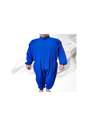 Benlife Uzun Kol Demans Tulumu Hasta Bakım Kıyafeti Mavi