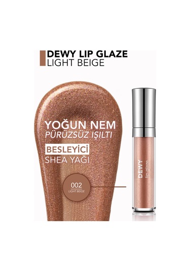 Flormar Besleyici Dudak Parlatıcısı - Dewy Lip Glaze - 002 Light Beige-8682536068031
