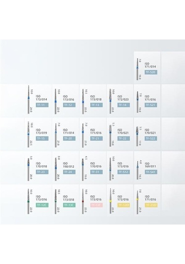 Tf-12 Kaliteli Diş Elmas Burs Diş Diş Parlatma Kiti Yüksek Hızlı El Aleti Ucu Elmas Bur