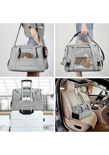 Fochsia Mor Yumuşak Tüylü Seyahat Taşıma Çantası Ayrılabilir Taban Orta Boy Kedi Köpek