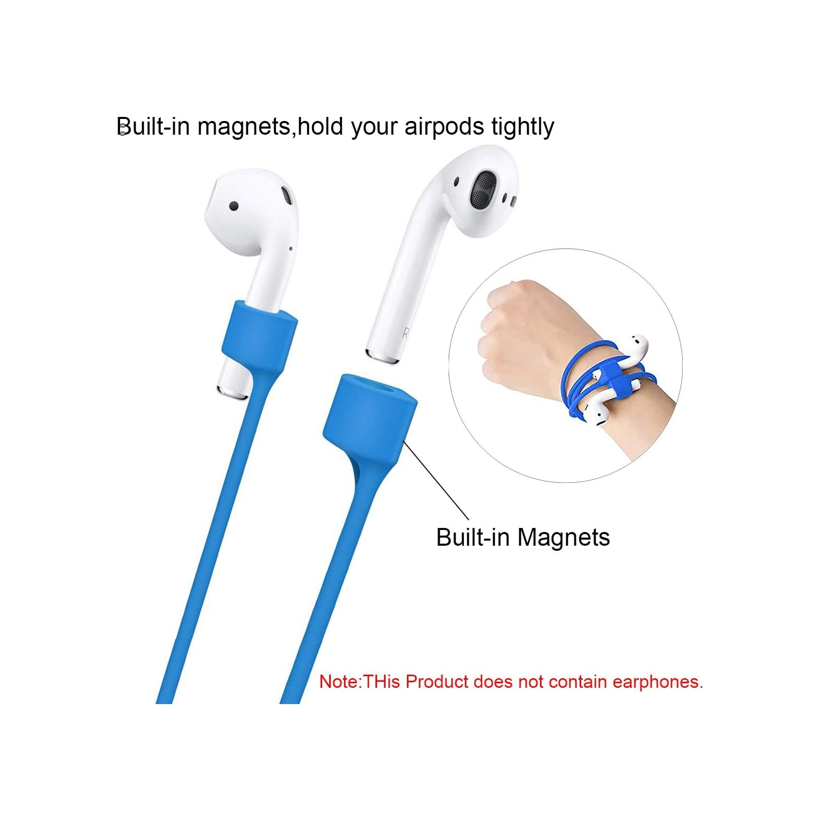 Airpods Manyetik Kaybolmaz Kayış, Renkli Yumuşak Silikon Spor Bandı, Boyun Askısı