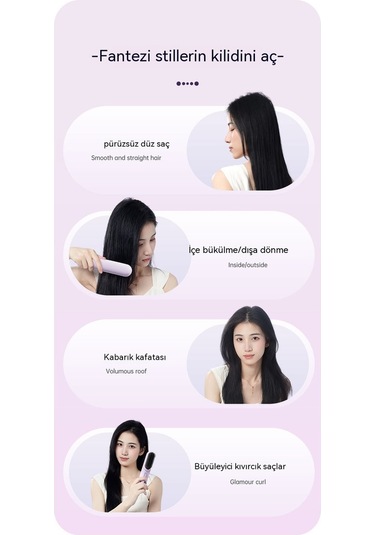 Eternal Luck Negatif İyonlarla Yüklü Kablosuz Saç Düzleştirme Tarağı Siyah