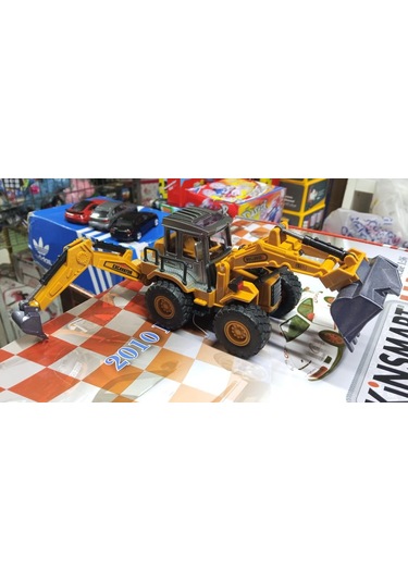 Oyuncak Model Metal Kepçe Dozer Excavatör Buldozer 30 Cm Ön Ve Arka Hareketli Kırılmaz Kepçe