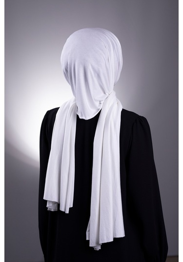 Krem Düz Klasik Şal Viskon Kumaş Likralı Penye 202101_40 Krem