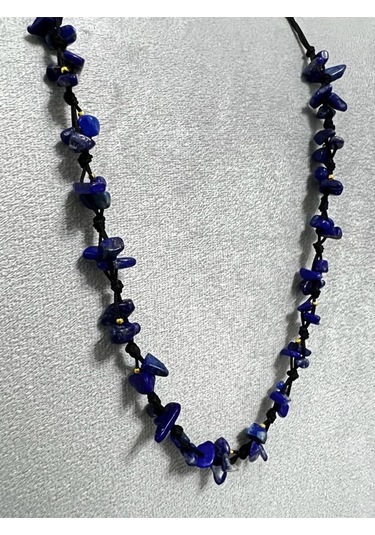 Sertifikalı Lapis Lazuli Doğal Taş Tasarım Kolye Çok REnkli