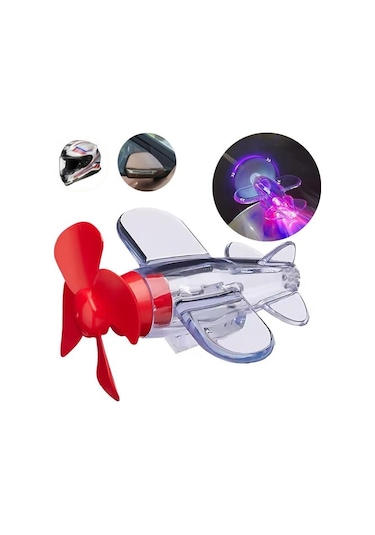 Sunup Sn-26786 Led Işıklı Motosiklet Süs Uçağı Pilsiz Çalışan, Kırmızı-mavi Işık Efektli