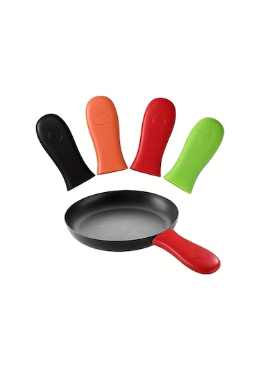 Sunshine011 Döküm Tava Ve Metal Tencere Kırmızı Isıya Dayanıklı Silikon Tutacak Kırmızı