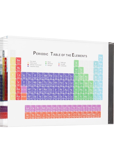 Hombey Kimya Öğeleri Periyodik Tablosu, Akrilik Materyal, Renkli Harfler, Öğrenme Aracı, Masaüstü Dekorasyon, 150x114x20mm Diğer