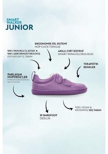 Smart Walker Junior Mor Işık Barefoot Çocuk Ayakkabı-mor Işık