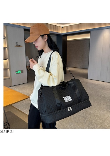 Çok İşlevli, Islak Ve Kuru Ayırma Özelliğine Sahip Su Geçirmez Seyahat Çantası Siyah