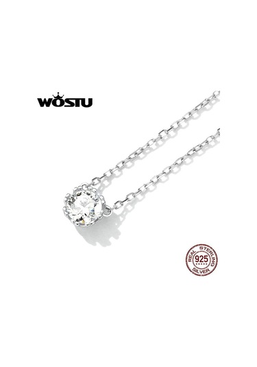 Wostu Muhteşem Parlak Gerdanlık 100% 925 Ayar Gümüş Geometrik Kesim Köpüklü Zirkon Kolye Kolye Düğün Takısı, Seçenekler: 0.4cm
