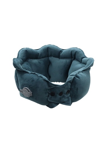 Pıctet.fıno Rh66 Kristal Kadife Şişme Boyun Yastığı Seyahat Dostu Taşınabilir Boyun Yastığı Siyah-yeşil