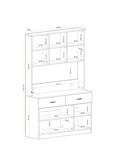Elmas Kahve Köşesi Çok Amaçlı Dolap Beyaz Beyaz
