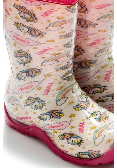 Twigy Çocuk Yağmur Çizmesi Beyaz 30/35 AA0961 Çok Renkli