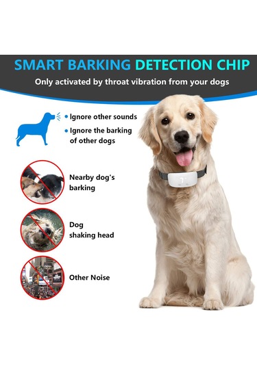 Köpek Havlama Tasması Şarj Edilebilir Havlama Önleyici Eğitim Tasması Eğitmeni Tüm Köpek Irkları İçi-beyaz