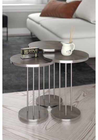 Zigon Sehpa Terra Gümüş Gordion