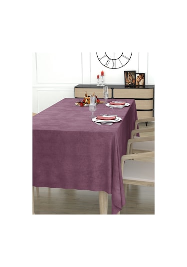 Daily Series Kadife Dokulu Gül Kurusu Rengi Masa Örtüsü Gül Kurusu