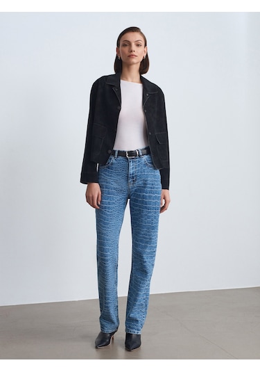 Dilvin 72095 %100 Pamuk Straight Jean-mavi Mavi