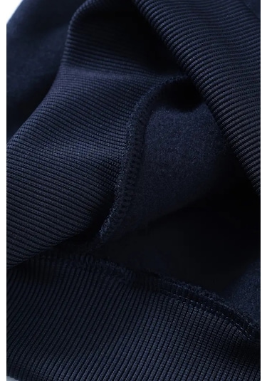 Kız - Erkek Çocuk Basic Fermuarlı Kalın 3 İplik Kışlık Okul Sweat Ak1815 Lacivert