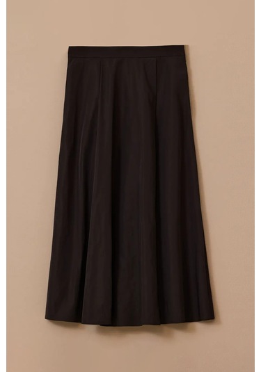 Kadın Cepli Kloş Etek - Siyah Siyah