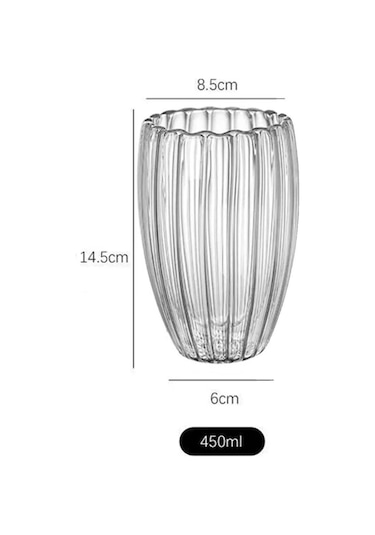 Burgulu Origami Stil Termisil Cam Bardak Çay Süt Kahve Kupası Sıcak Soğuk Sunum Bardağı 6 Adet