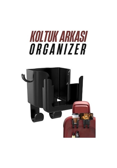 Modacar Araç Koltuk Arkası Organizer Bardak Telefon Tutucu