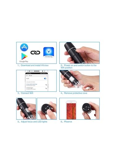 Wifi Usb Dijital El Tipi Mikroskop Kablosuz Endoskop Kamera 8 Ledli