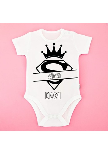 Kişiye Özel Süper Aile Bebek Body Anne Baba Dede Teyze Amca Hala Dayı Beyaz