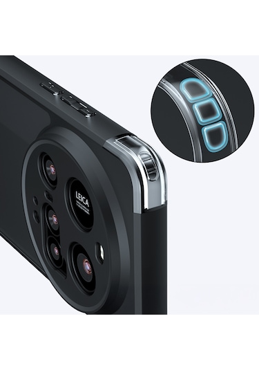 Noktaks - Xiaomi Uyumlu Xiaomi Mi 15 Ultra - Kılıf Kamera Korumalı Şeffaf Arka Yüzey New Roll Kapak T38267 Siyah