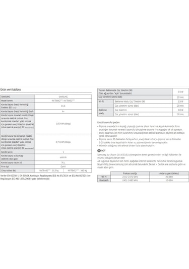 Samsung NV7B4420ZAK/TR 76 LT Ankastre Fırın Siyah