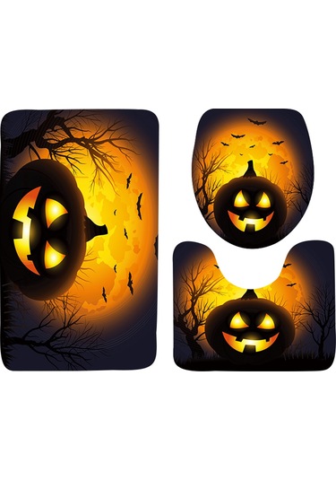 3 Adet/takım  Tarzı Banyo Dekoru Kaymaz Zemin Matı Banyo Paspası + Kaide Halı + Kapaklı Tuvalet Kapağı  Süslemeleri