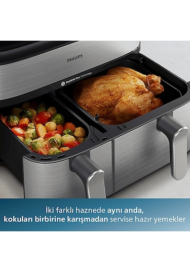 Phılıps NA555/00 5000 Serisi Çift Hazneli Airfryer