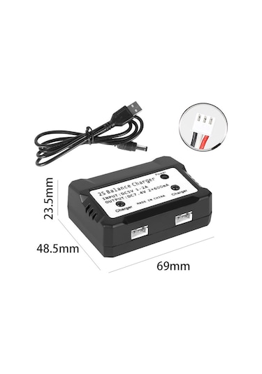 Sones Bire İki 7.4v Lityum Pil Aşırı Şarj Korumalı Işıklı Usb Şarj Cihazı Xh-3p Fiş