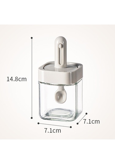 Suntek Mutfak Malzemeleri Mini Baharat Kavanozu Şeffaf Gri