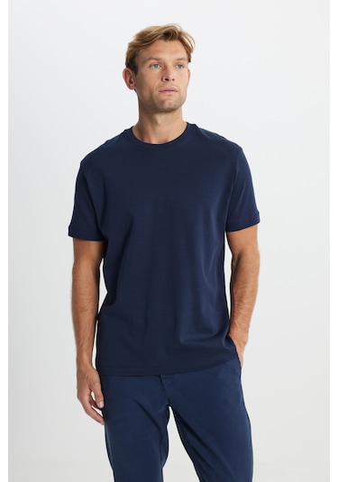 AC&Co / Altınyıldız Classics Erkek %100 Pamuk Modern Fit Normal Kesim Bisiklet Yaka Tişört Lacivert AC&Co / Altınyıldız Classics Erkek %100 Pamuk Modern Fit Normal Kesim Bisiklet Yaka Tişört Lacivert