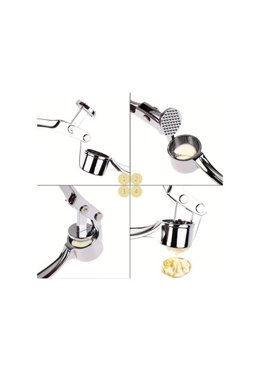 Eastmeeetwest--1pc Premium Paslanmaz Çelik Sarımsak Ezici - Kolay Sarımsak Bıçağı Ve Zencefil Ezici, Temizlemesi Kolay Mutfak Aletleri, Günlük Pişirmede Dayanıklı Sarımsak Bıçağı Gümüş