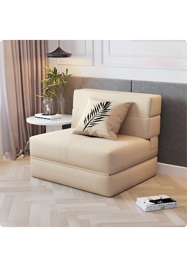 Good Night Twix Tek Kişilik Katlanır Yataklı Koltuk 72cm Bej