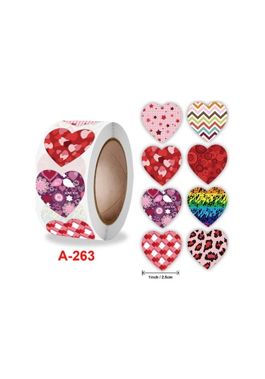 Vkemall A-263 Sevgililer Günü Kalp Desenli Vinil Sticker, Evlilik & Ticari Dekorasyon, Tek Kullanımlık Özlü Etiket Plastik, Cam, Kumaş Uyumlu
