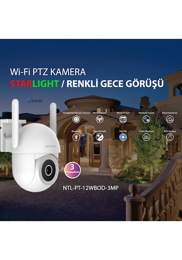 Neutron 3mp Starlıght Wıfı Ptz Ip Kamera