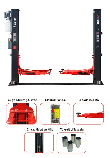5 Ton İki Sütunlu Tam Otomatik Hidrolik Lift Gpl103