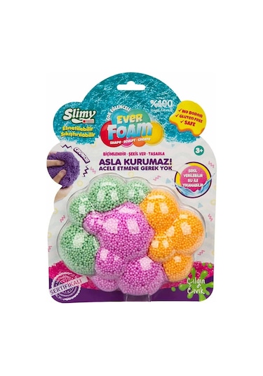Slimy Ever Foam 3 Renkli Slime - Yeşil-Pembe-Sarı