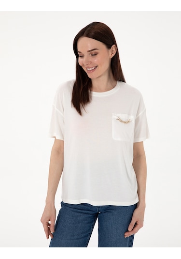 Pierre Cardin Kadın Beyaz Tişört 50301456-vr013 Beyaz