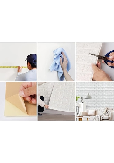 Renkli Duvarlar Kendinden Yapışkanlı Esnek Sünger Tuğla Duvar Kağıdı Paneli