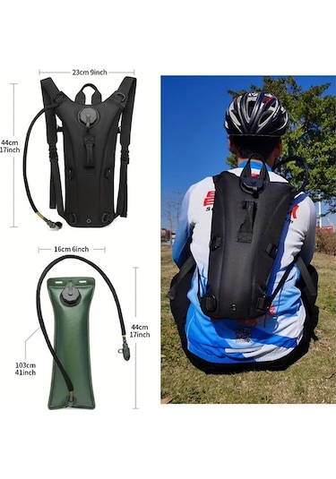 Dashanshop 1 Adet 3l Büyük Kapasiteli Su Torbası Bisiklet Su Çantası Outdoor Spor Tactical Tan Haki