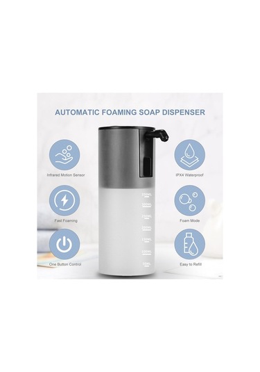 Dancemonkey 350ml Otomatik Köpüklü Sabun Dispanseri, Kızılötesi Sensörlü, Pilli, Dokunmasız, Ev/mutfak Siyah/ Siyah